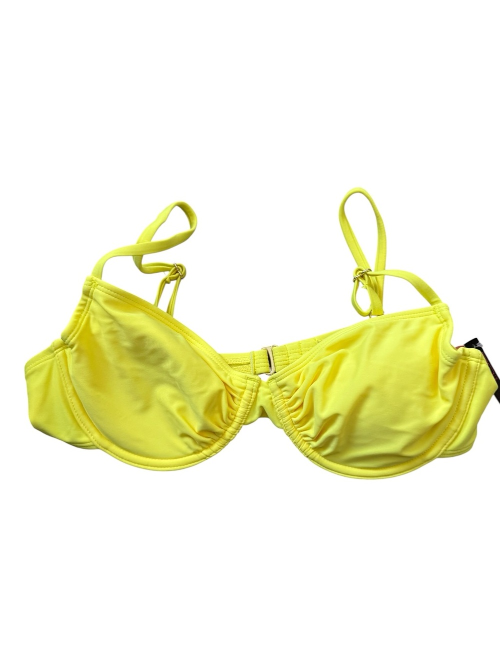 NOBO NWT Bikini Top L Yellow Underwire Padded Adjustable Straps Swim